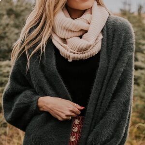 Roolee Gray Super Soft Fuzzy Warm Cardigan open Sweater